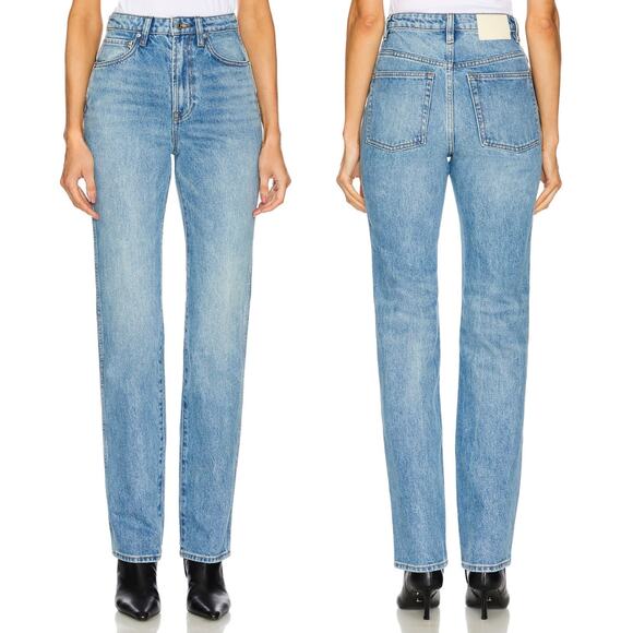 GRLFRND Sara Super High Rise Slim Straight Jeans Size 24 Lenox Hill - Picture 1 of 9